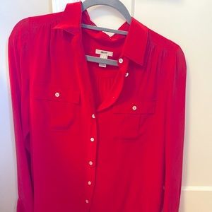 J. Crew 100% Silk Button Down Blouse Top Size 4